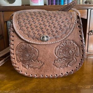 Embossed leather purse